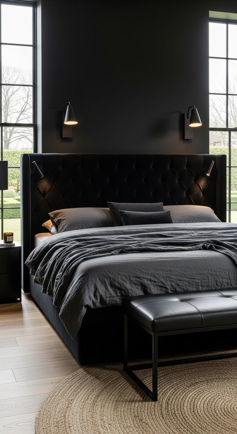 glamorous black luxury bedroom ideas