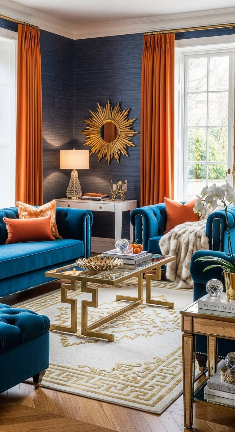 glamorous hollywood regency color palette