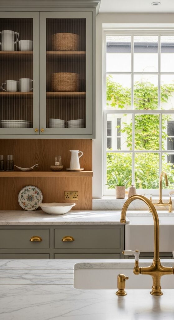20 Fluted Glass Kitchen Cabinets Ideas to Create Display-Worthy Storage