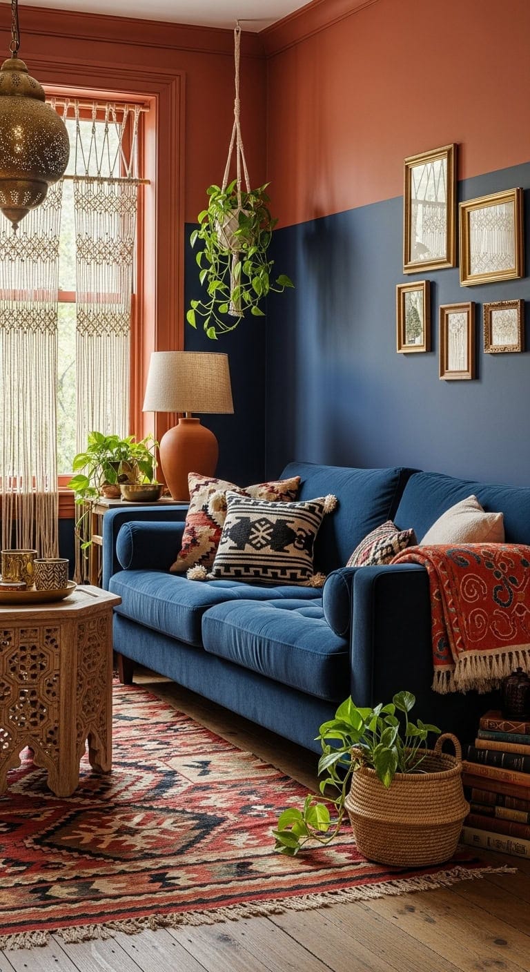global bohemian navy sofa