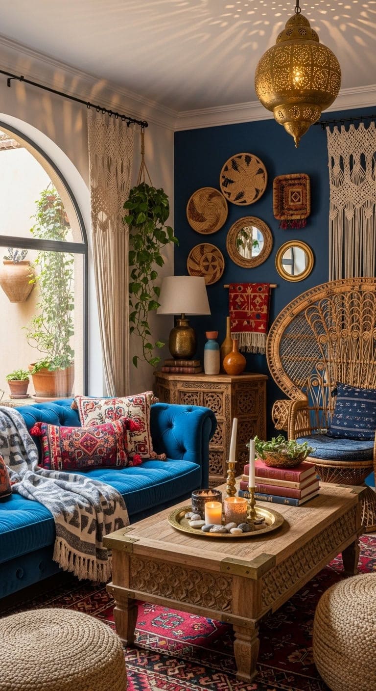 globally inspired bohemian layered velvet sanctuary