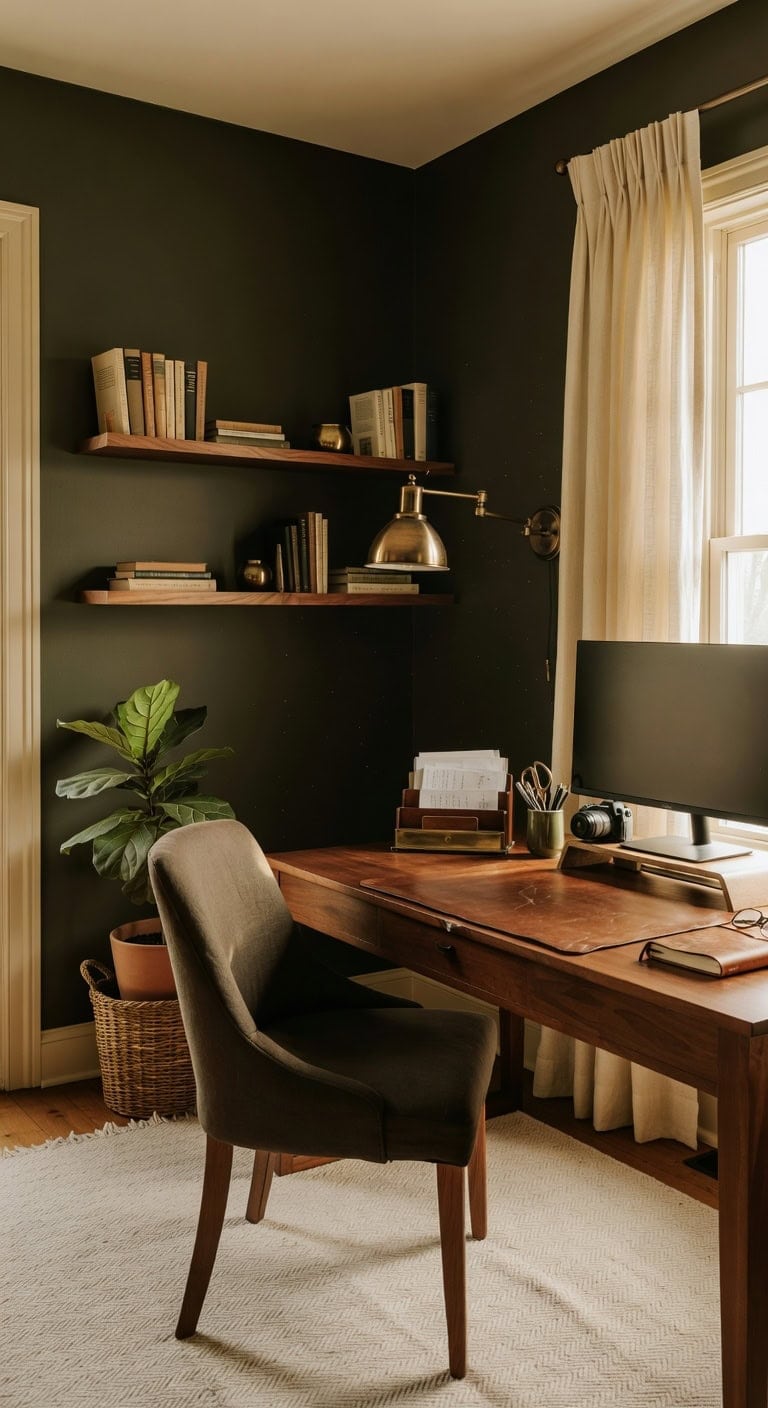 grounded calming natural workspace environment