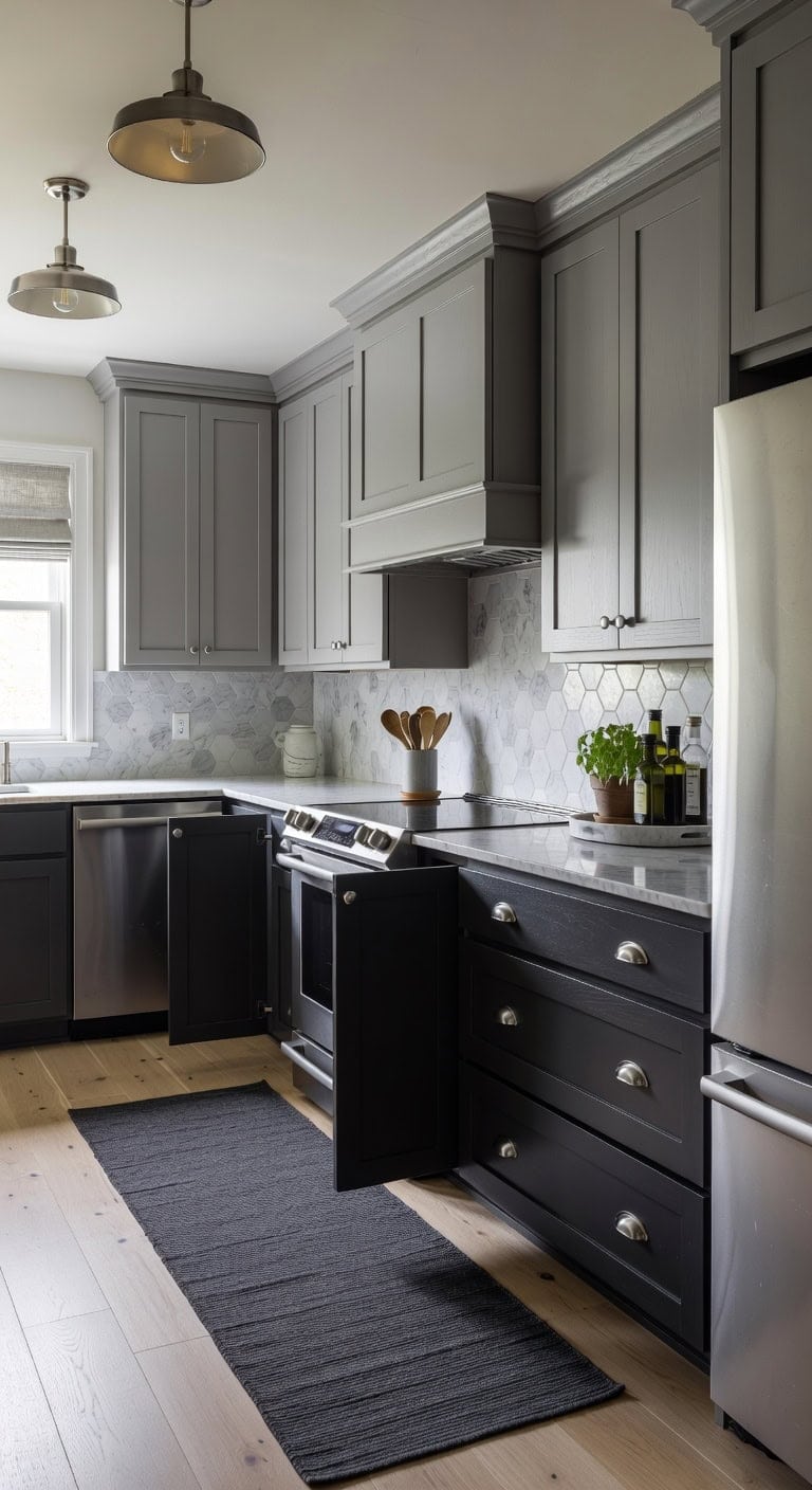 grounded elegant kitchen soft contrasts