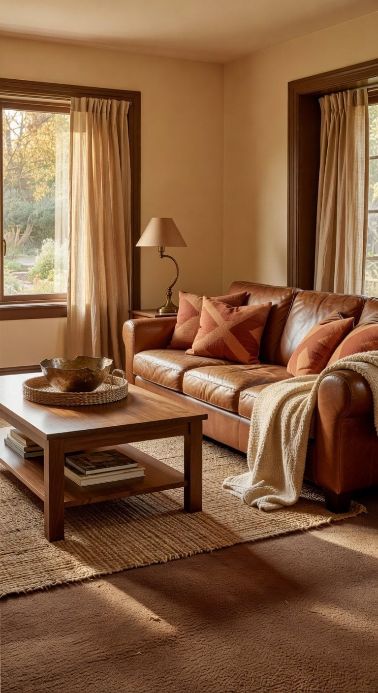 grounding coffee table anchors brown carpet