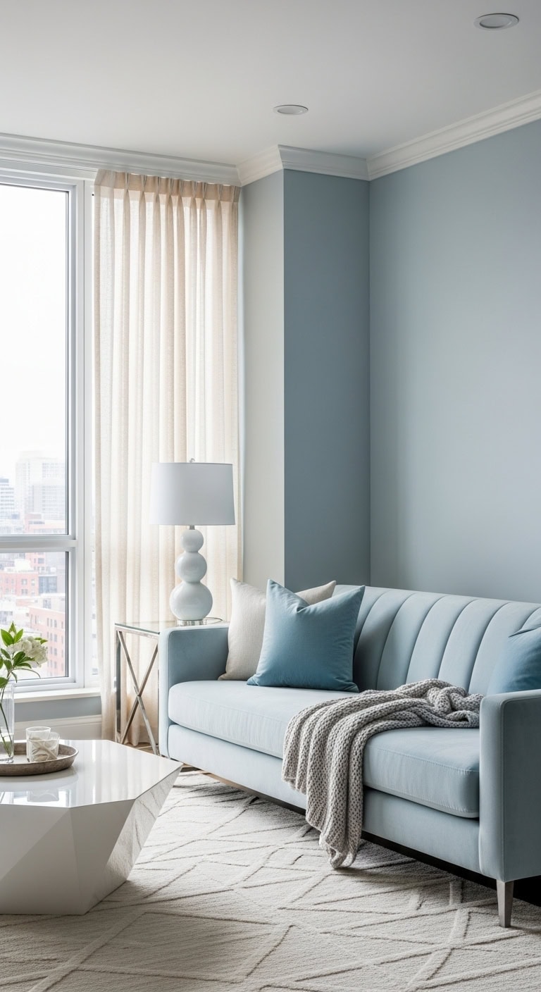 ice blue contemporary soothing sanctuary