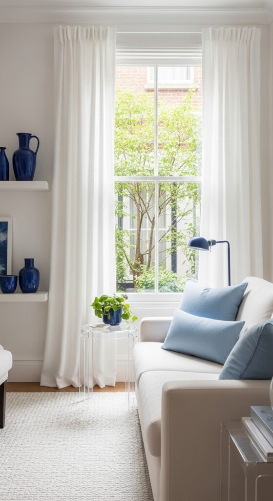 23 Blue and White Living Room Ideas That Master This Iconic Combo