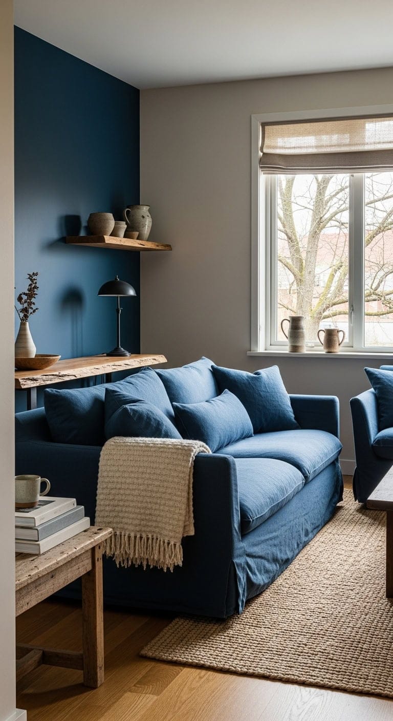 indigo linen raw wood lived in simplicity