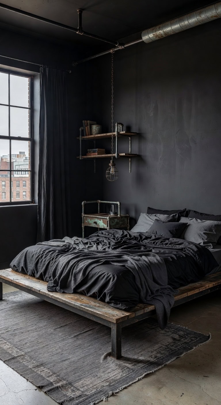 industrial chic black bedding