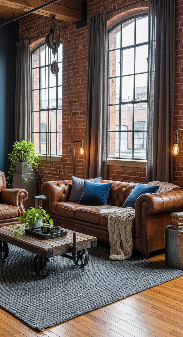industrial elegance with brick accents