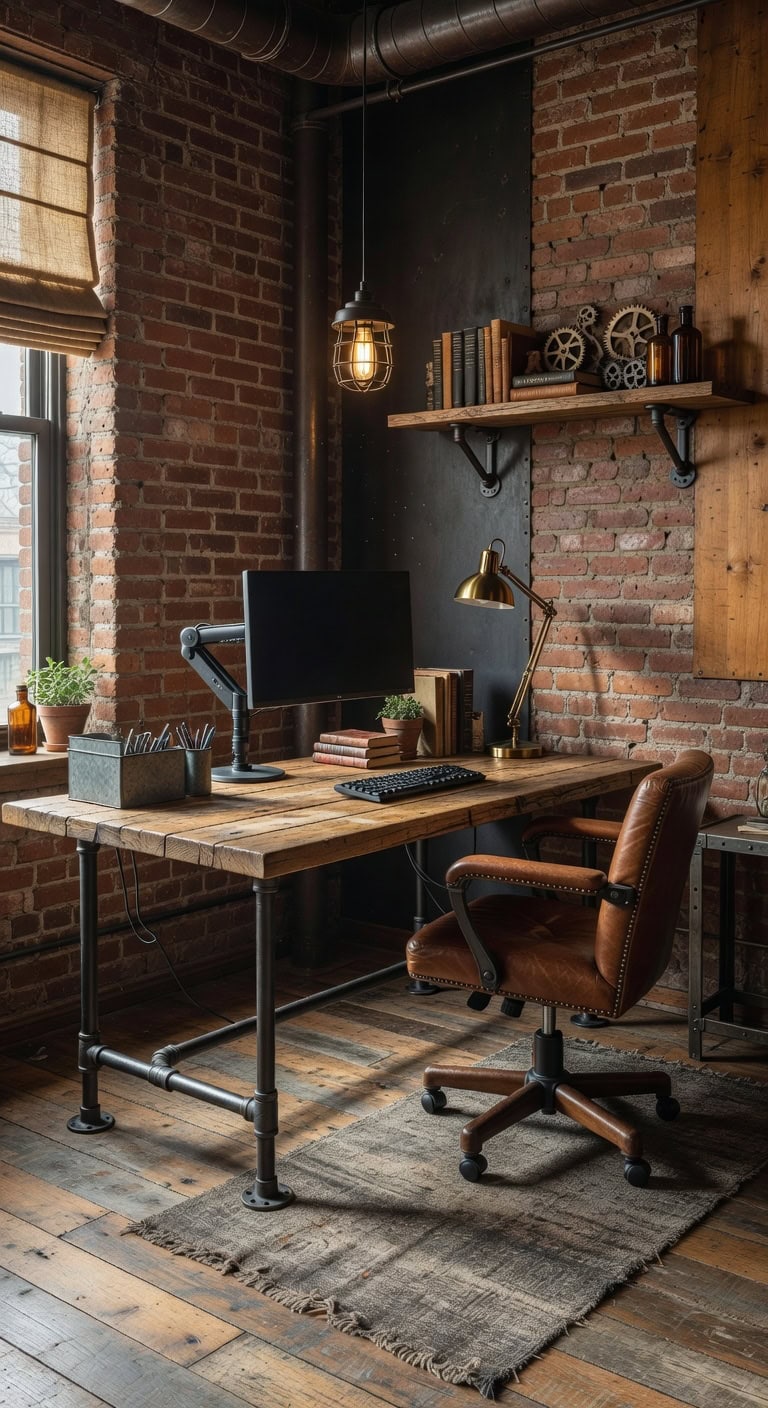 industrious urban rustic workspace