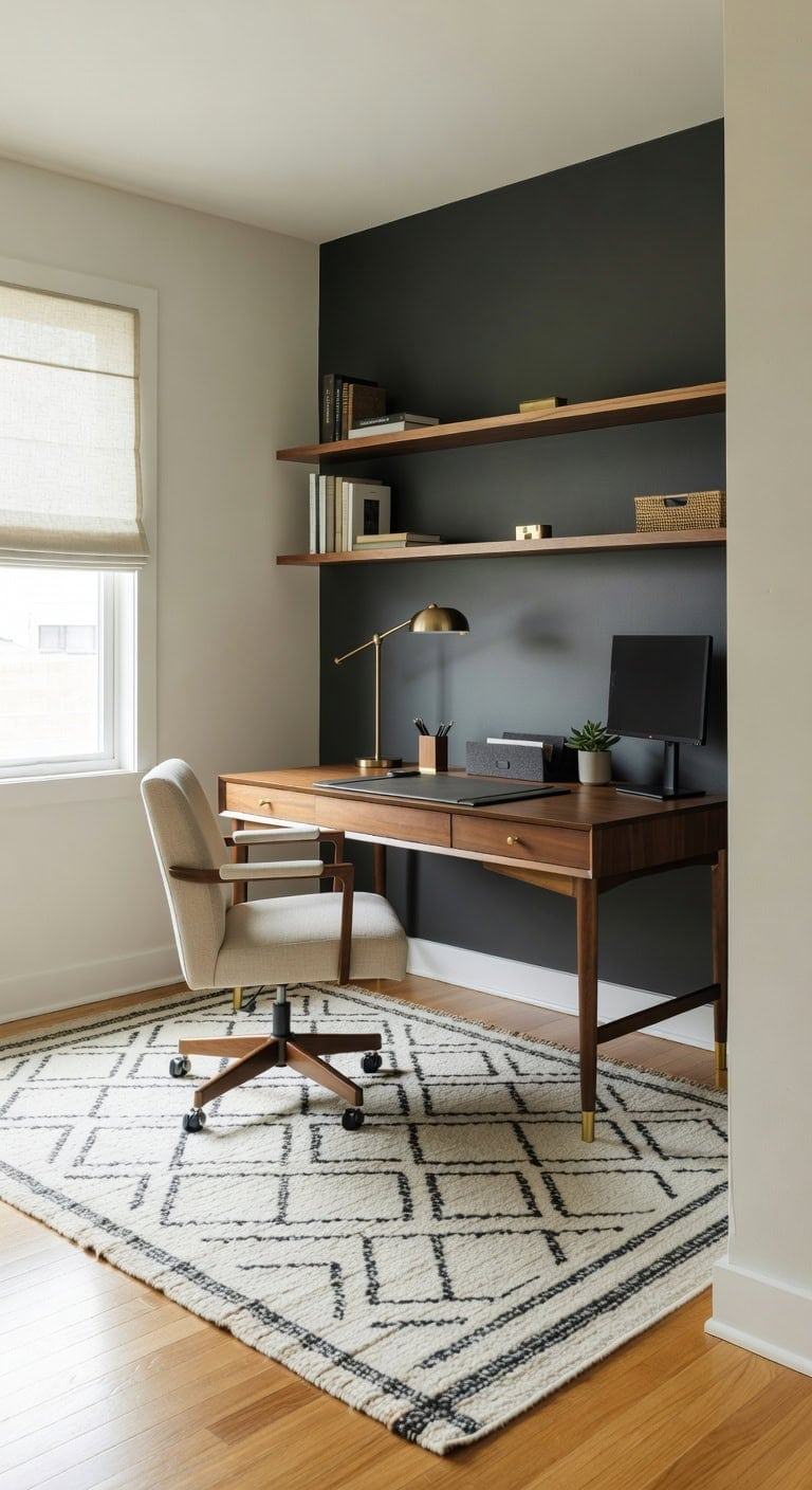 intentional workspace visually defined by rug