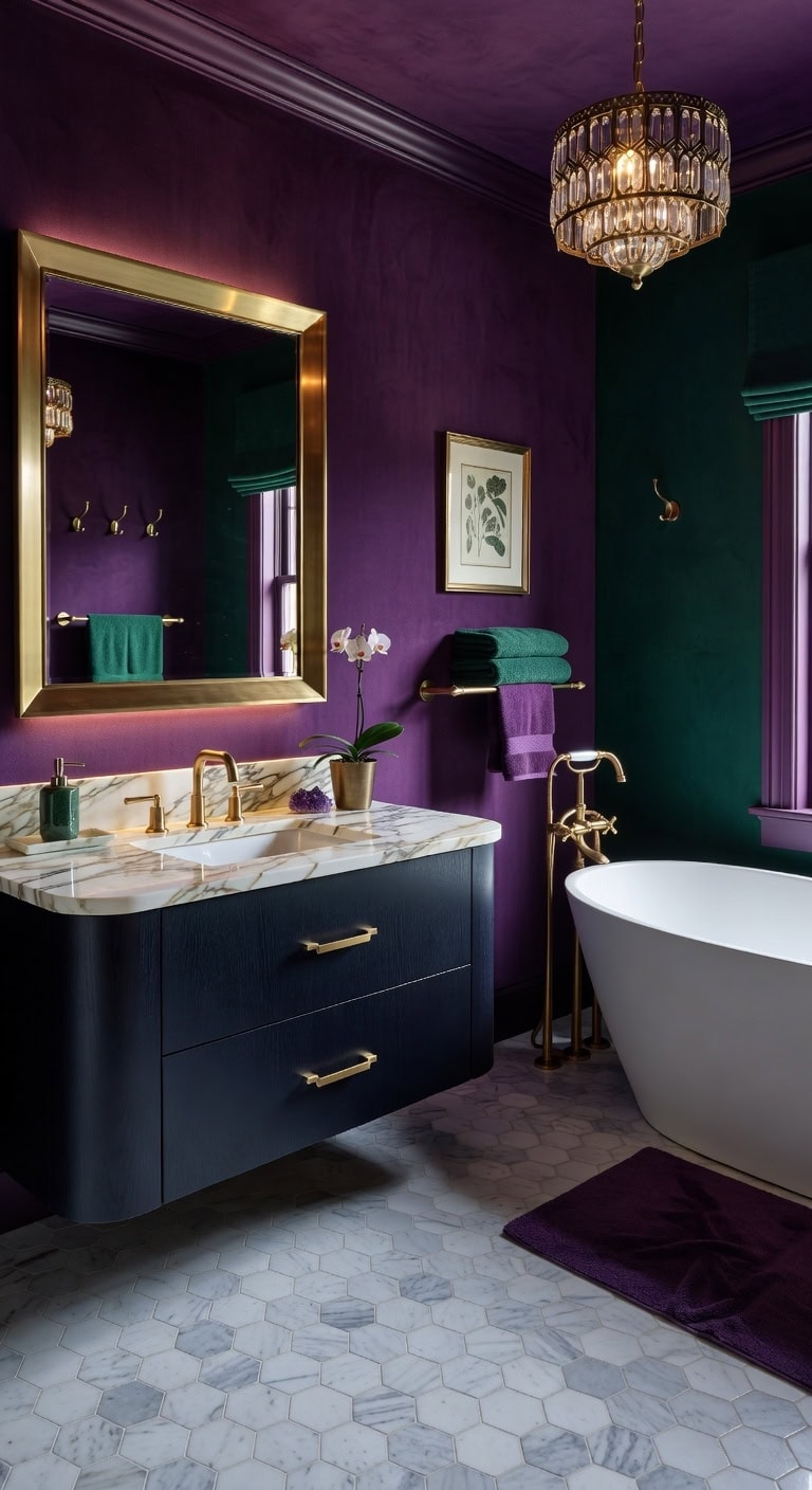 jewel toned luxurious dramatic statement wall