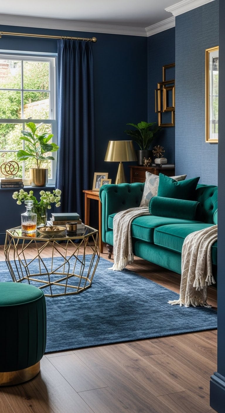 jewel toned luxurious living room sanctuary