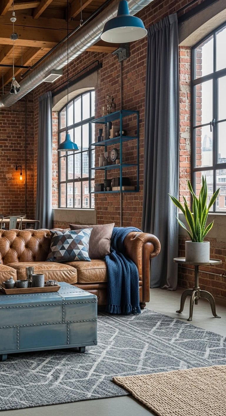 juxtaposing industrial textures inviting colors