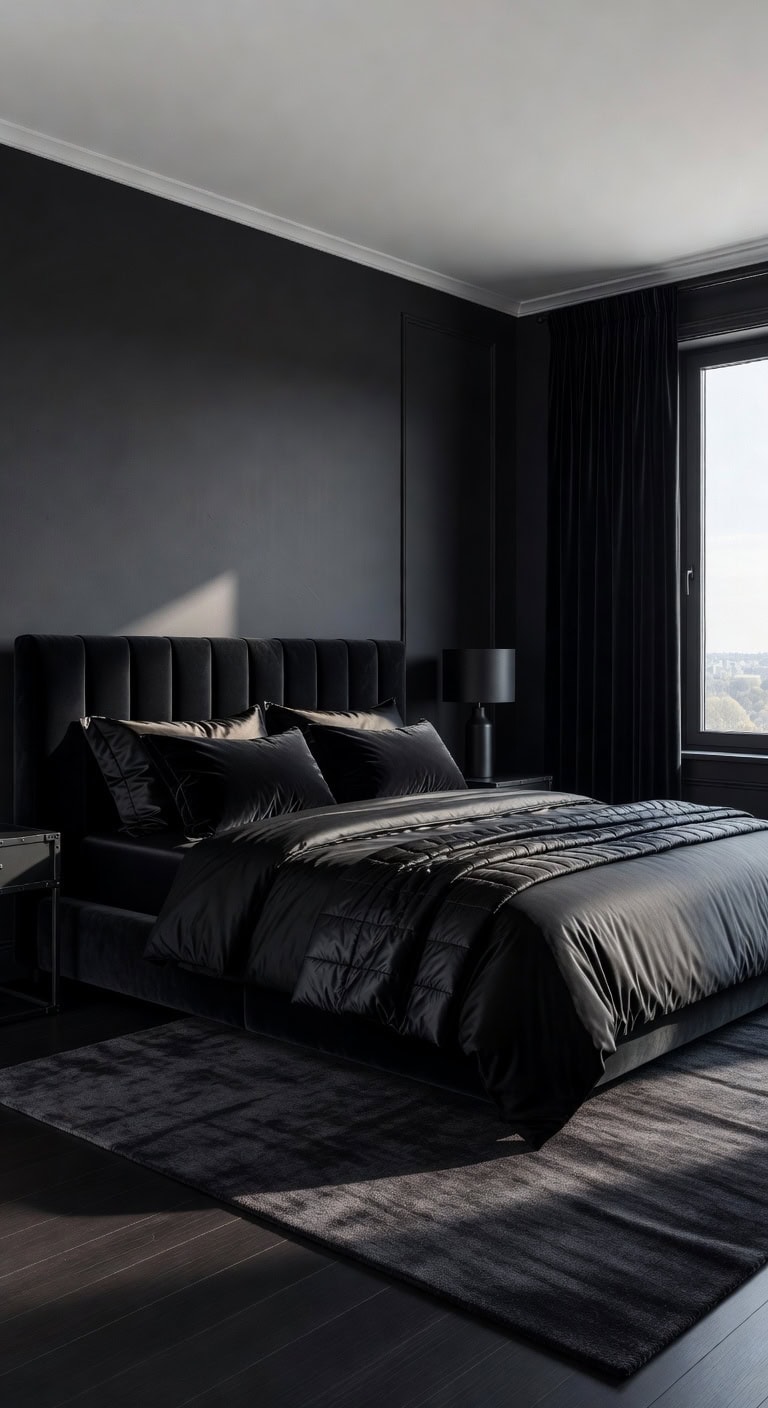 layered black textures elevate sophistication