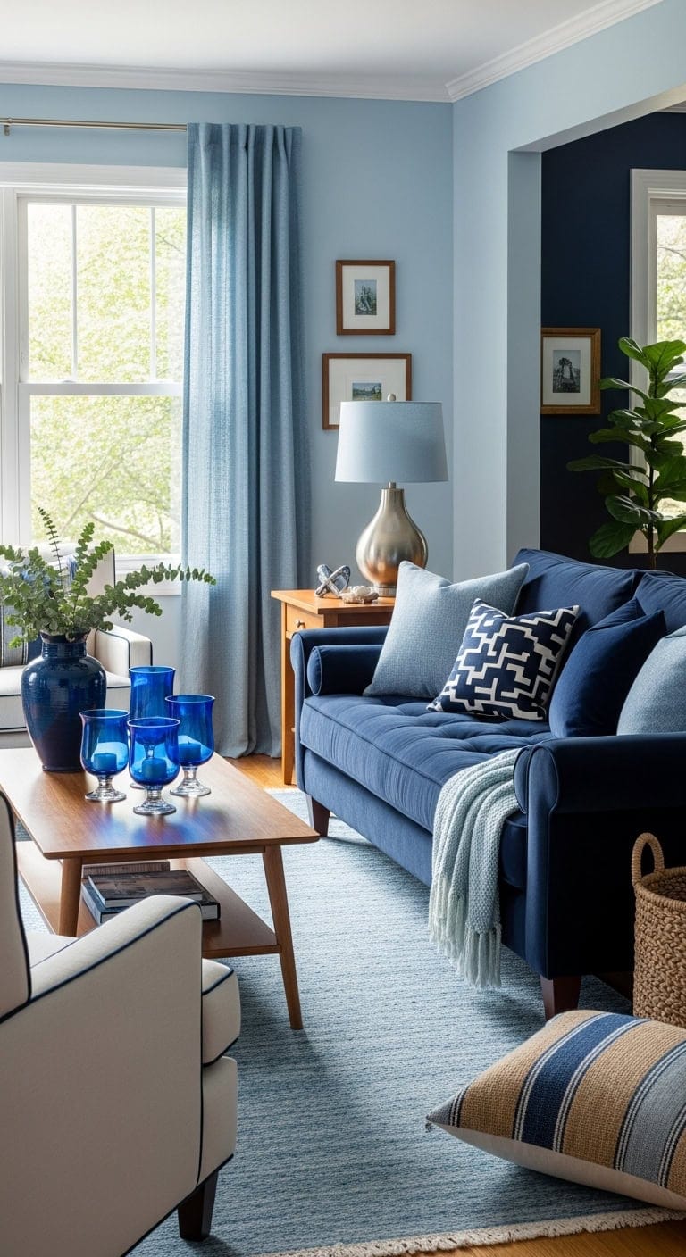 layered blue shades textural harmony