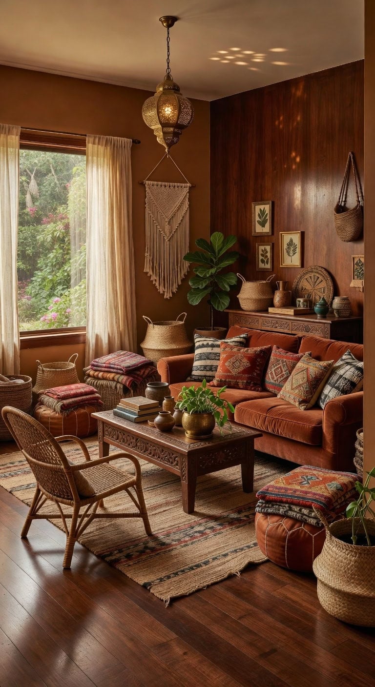 layered bohemian globally inspired warm