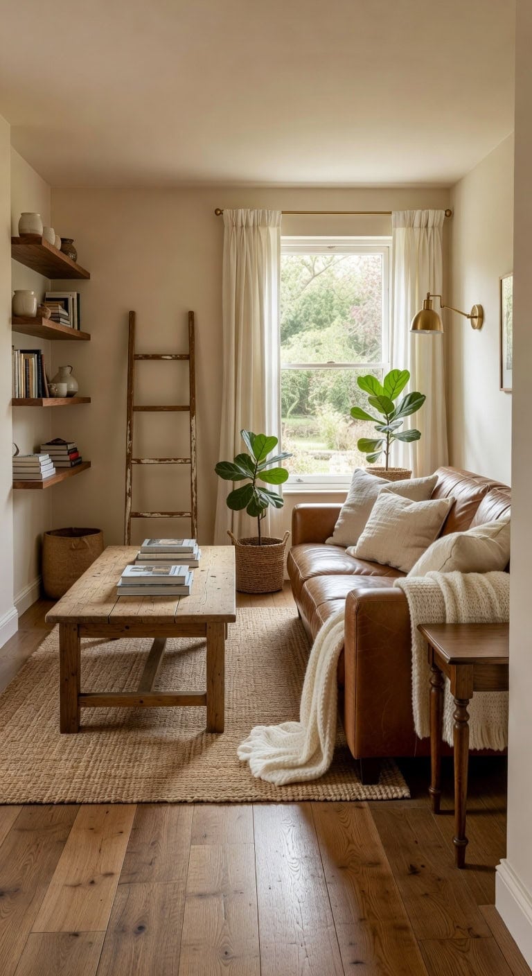 layered wood tones in white