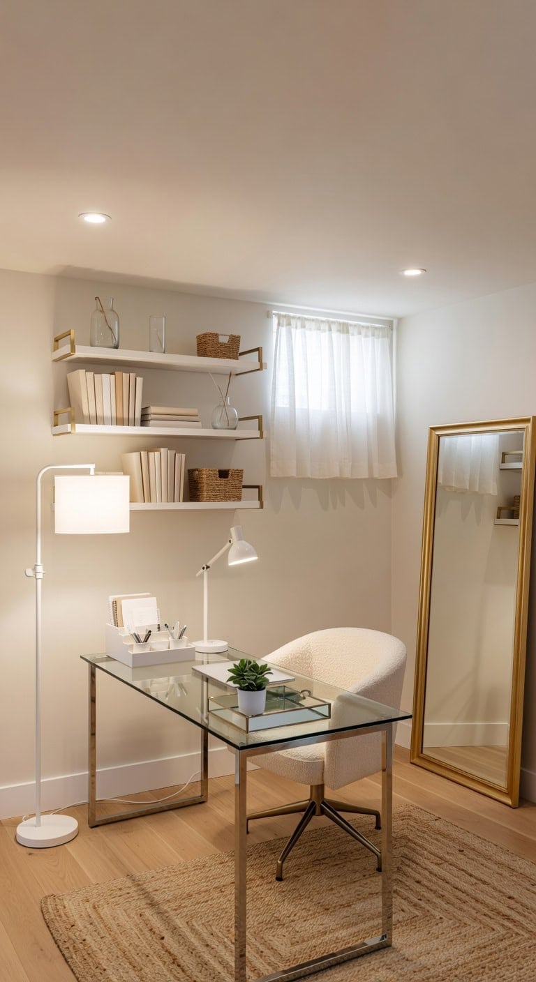 leveraging light to brighten basement workspaces