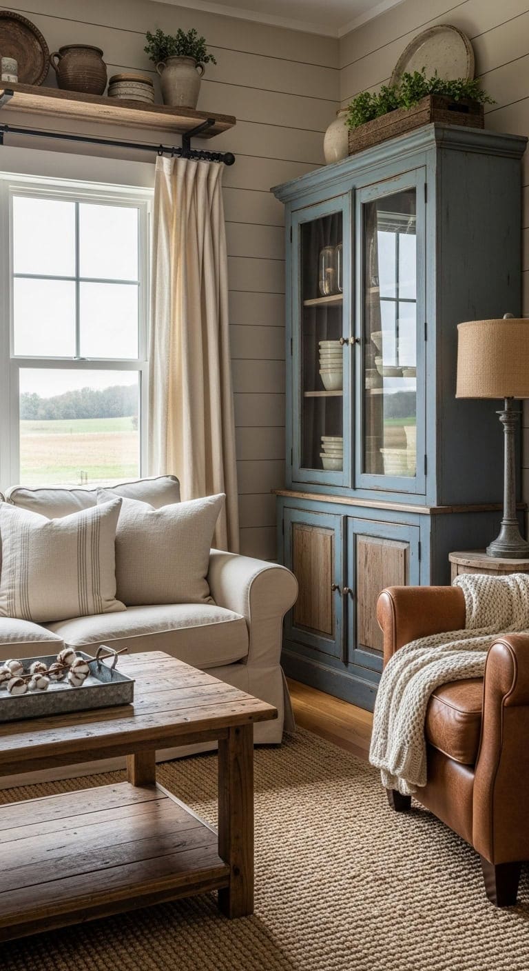 lived in farmhouse vintage cabinet warmth