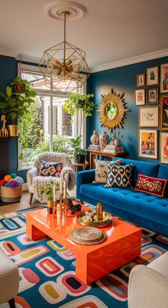 23 Blue and Orange Living Room Ideas That Make This Combo Pop