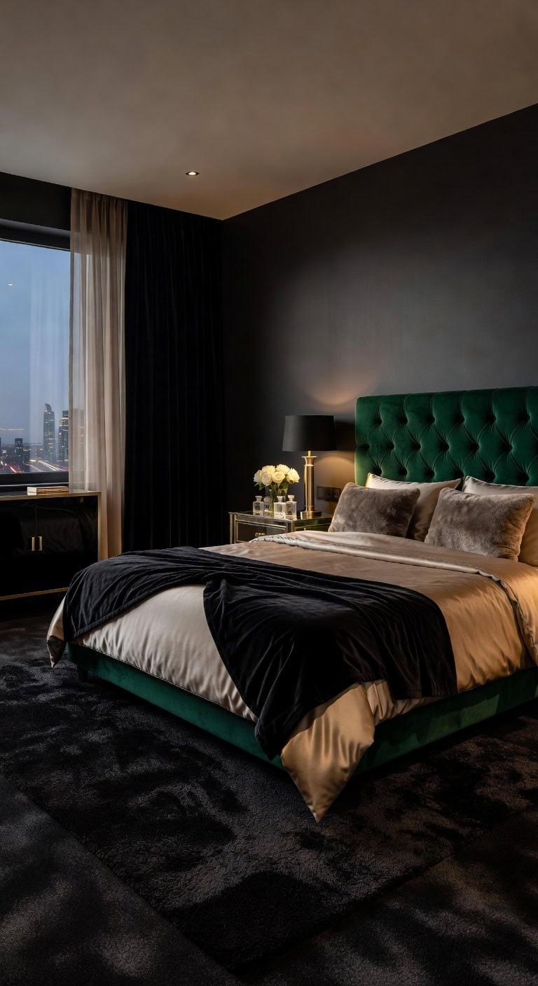 lush elegant bedroom retreat