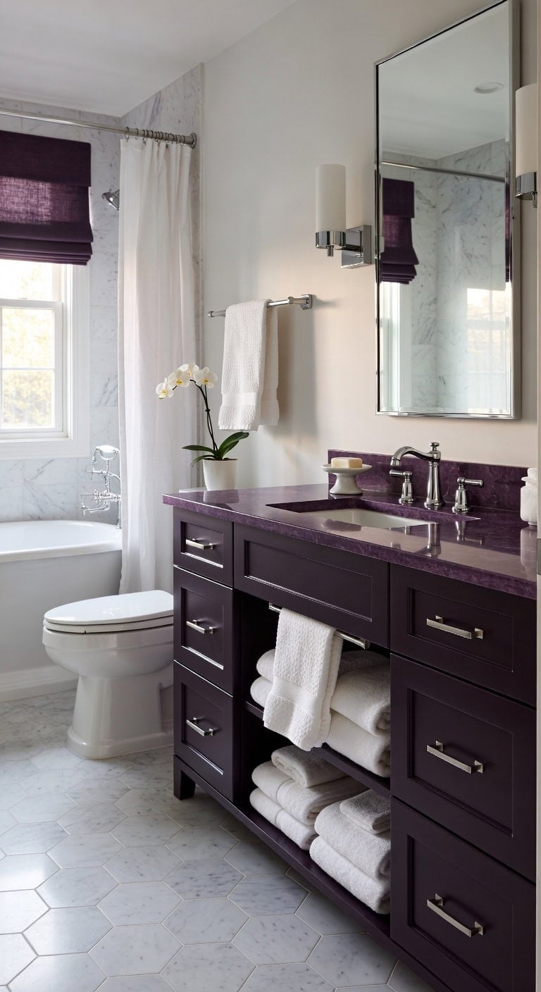 luxurious high contrast bathroom design statement