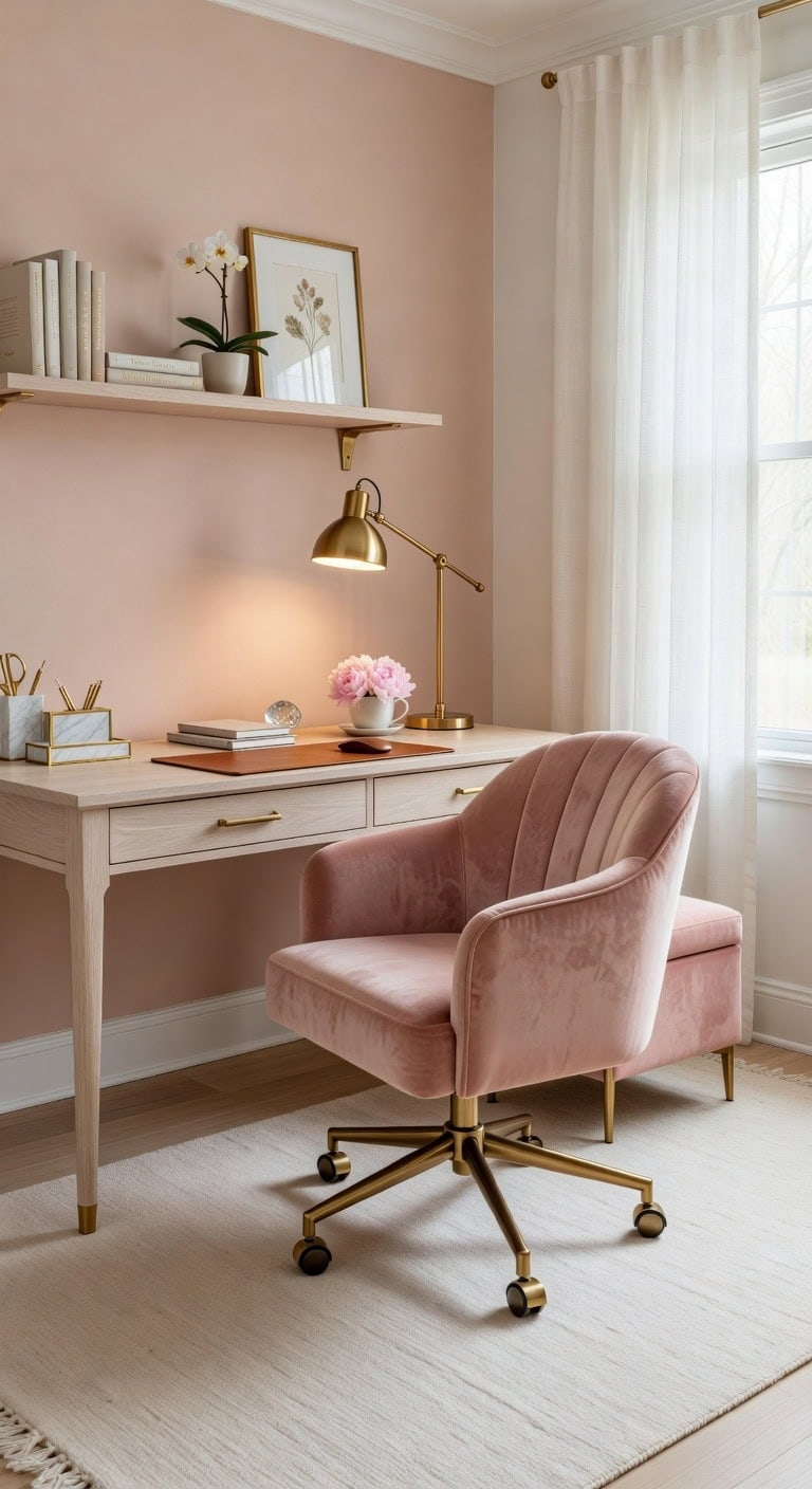 luxurious velvet office chair comfort