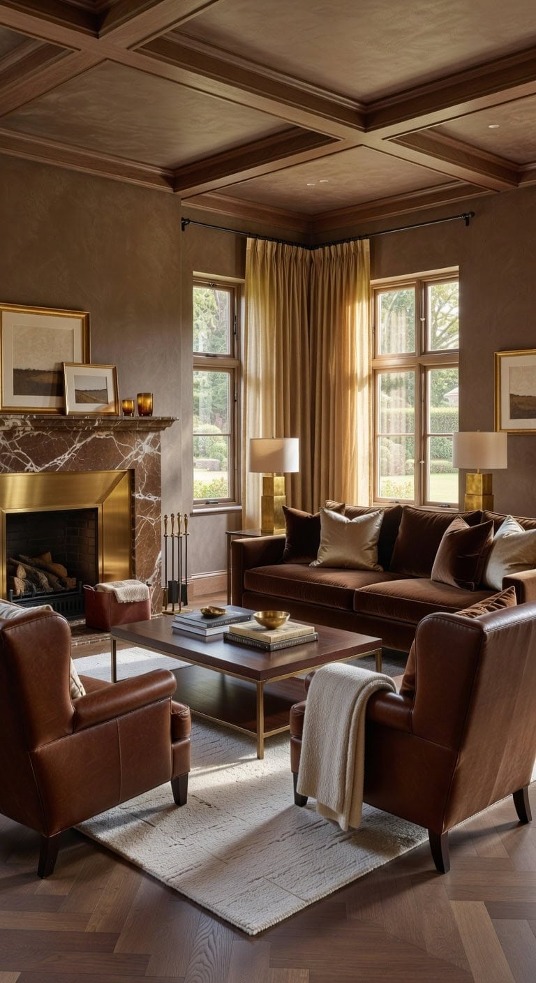 luxurious warm sophisticated fireplace surround