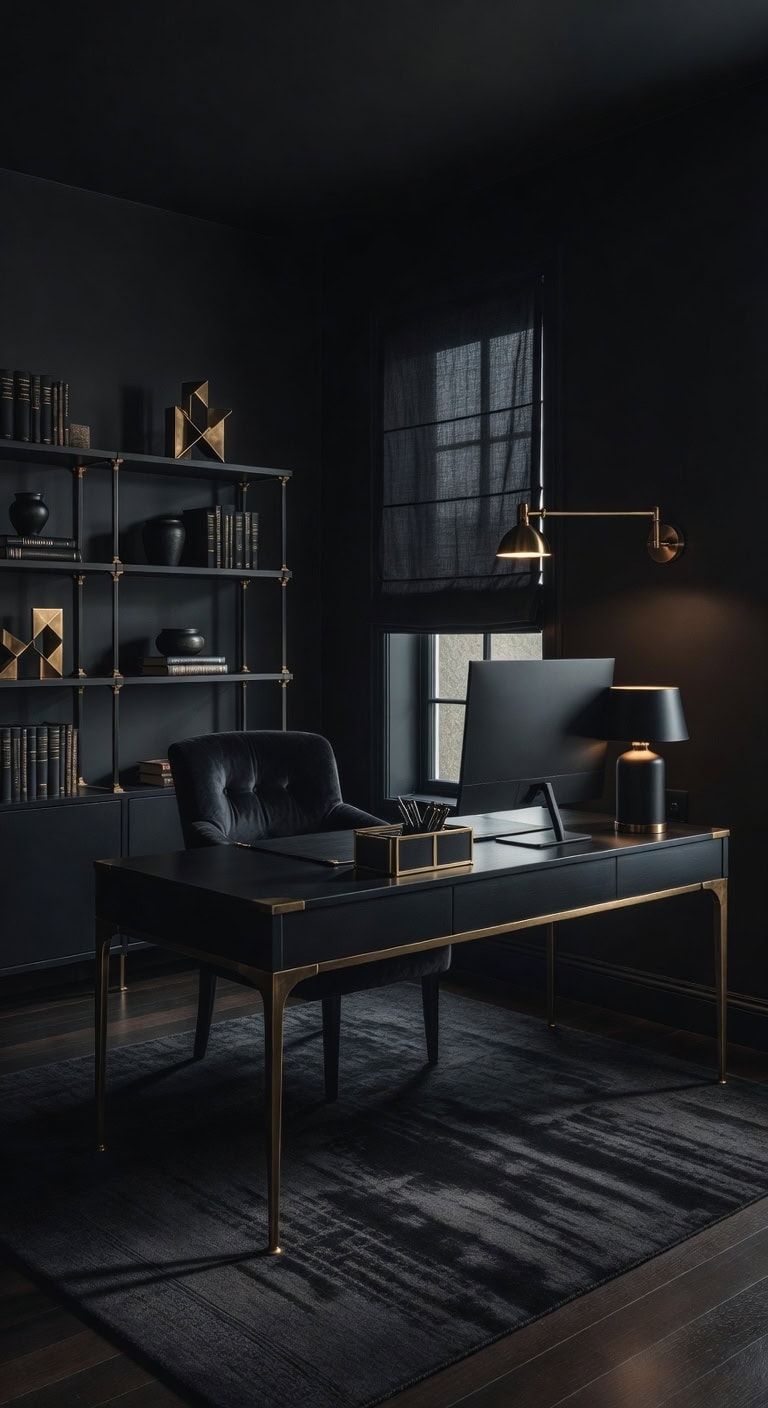 moody bold sophisticated home office