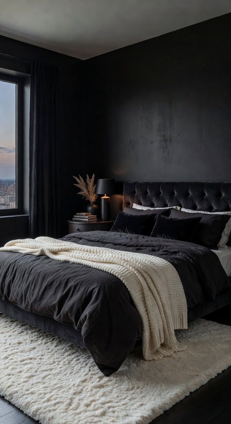 moody cocooning matte black luxurious