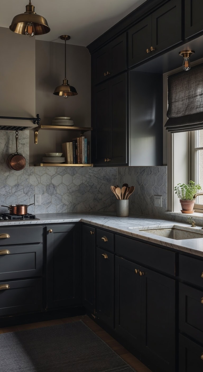 moody sophisticated kitchen cabinets