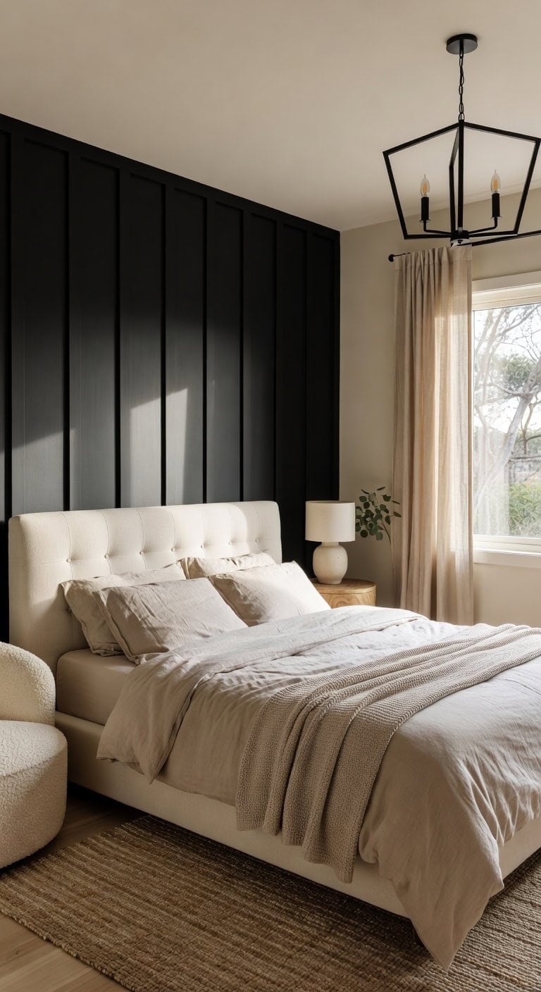 moody yet cozy bedroom ambiance