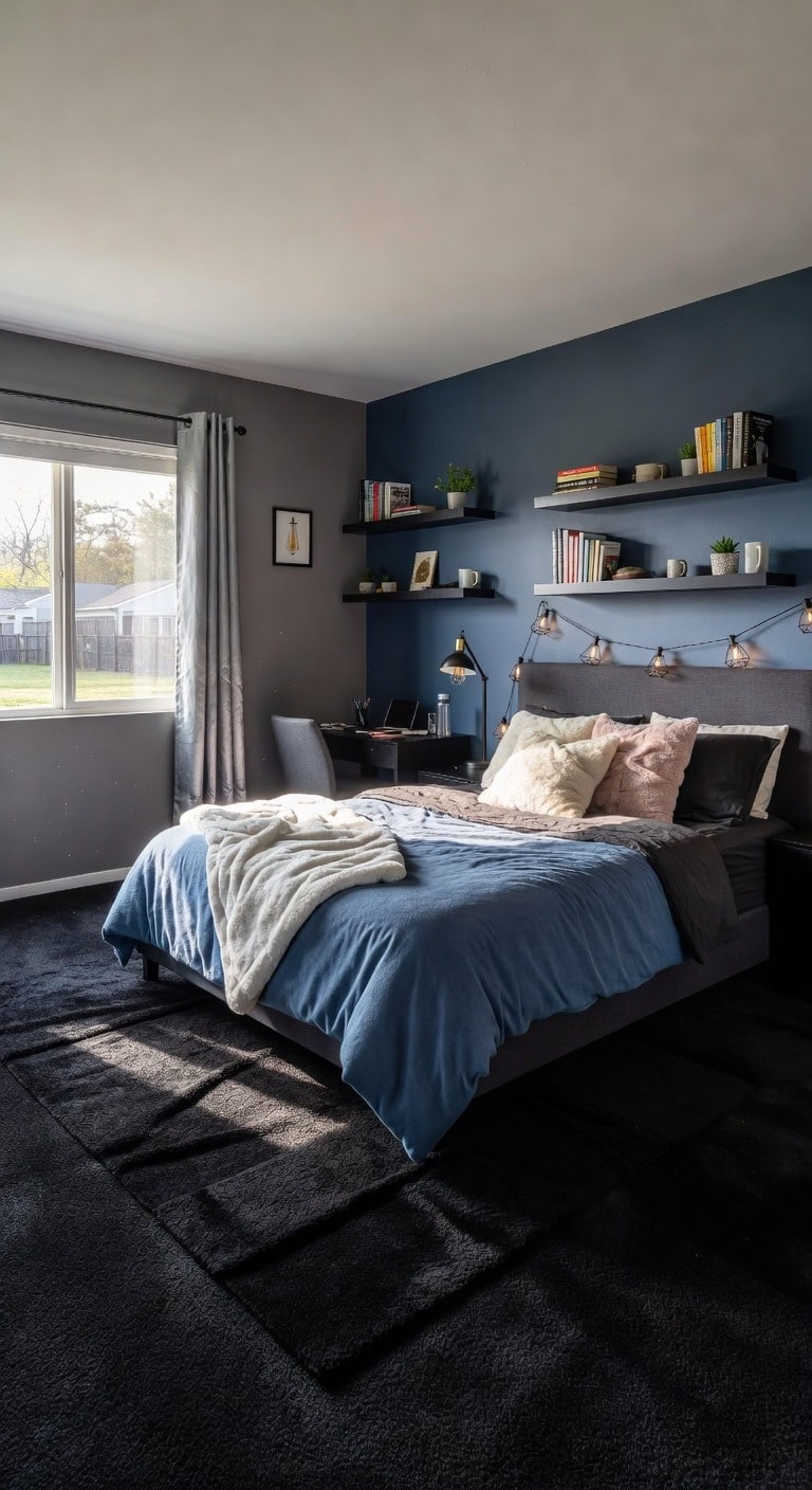 moody yet versatile teen bedroom