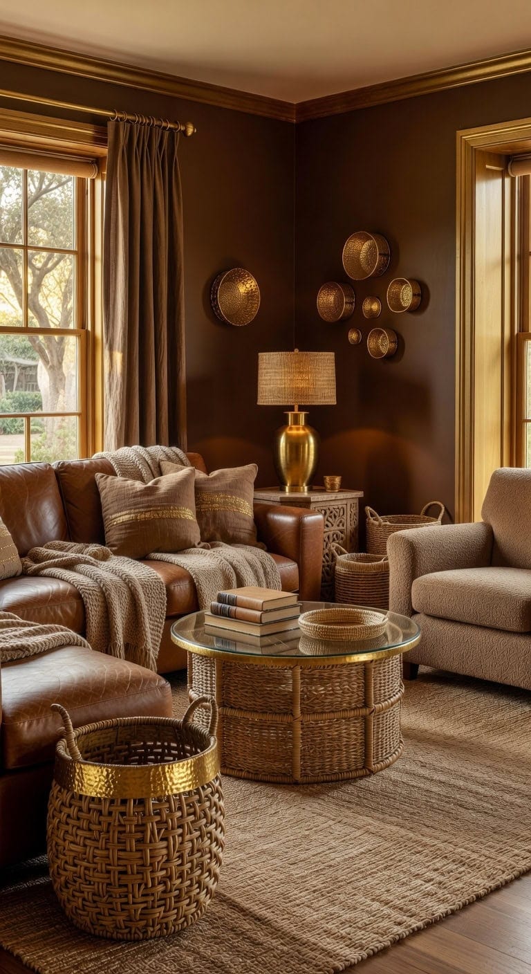 organic rattan meets glamorous gold