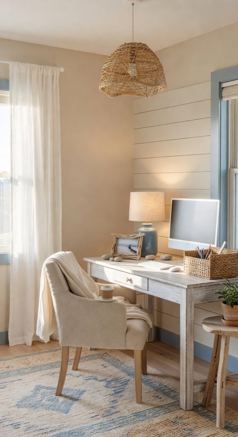 peaceful coastal office retreat atmosphere