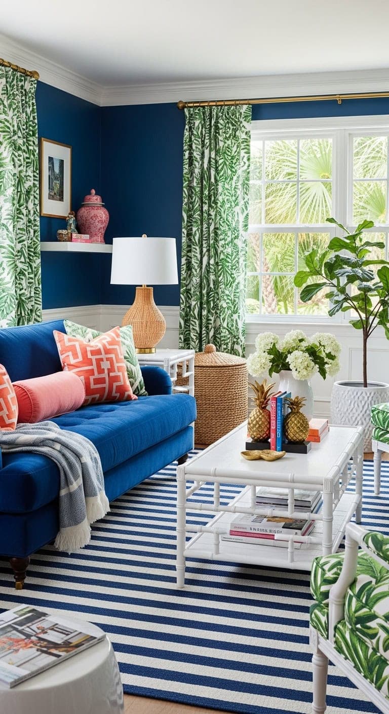 preppy patterned tropical sophisticated