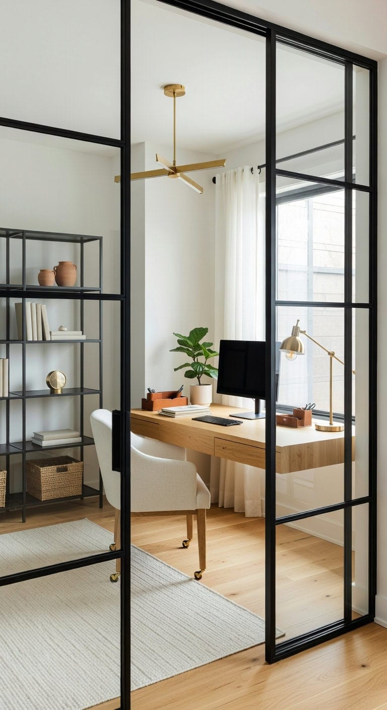 refined workspace with light filled separation