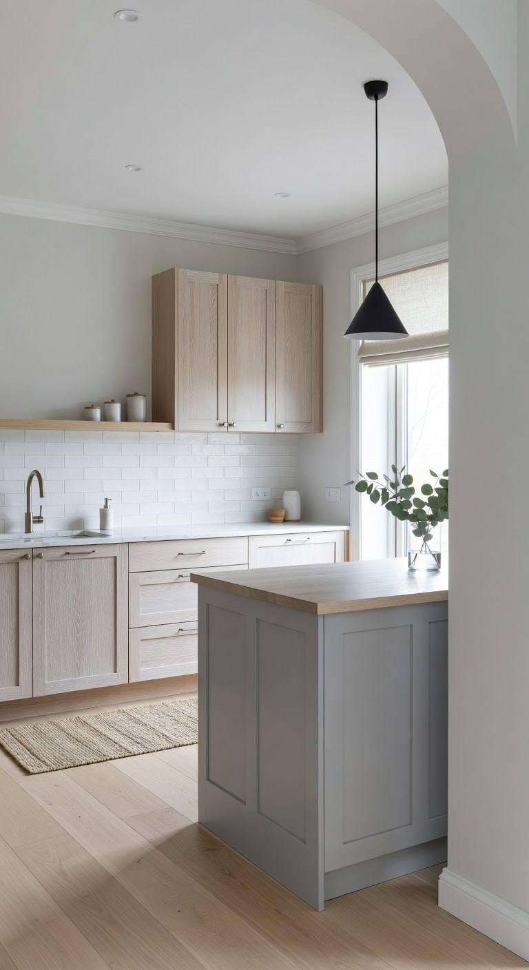 relaxed bright scandinavian kitchen design