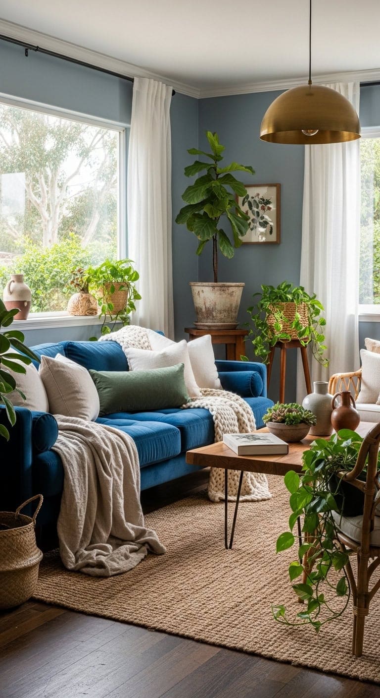 relaxed california blue velvet oasis