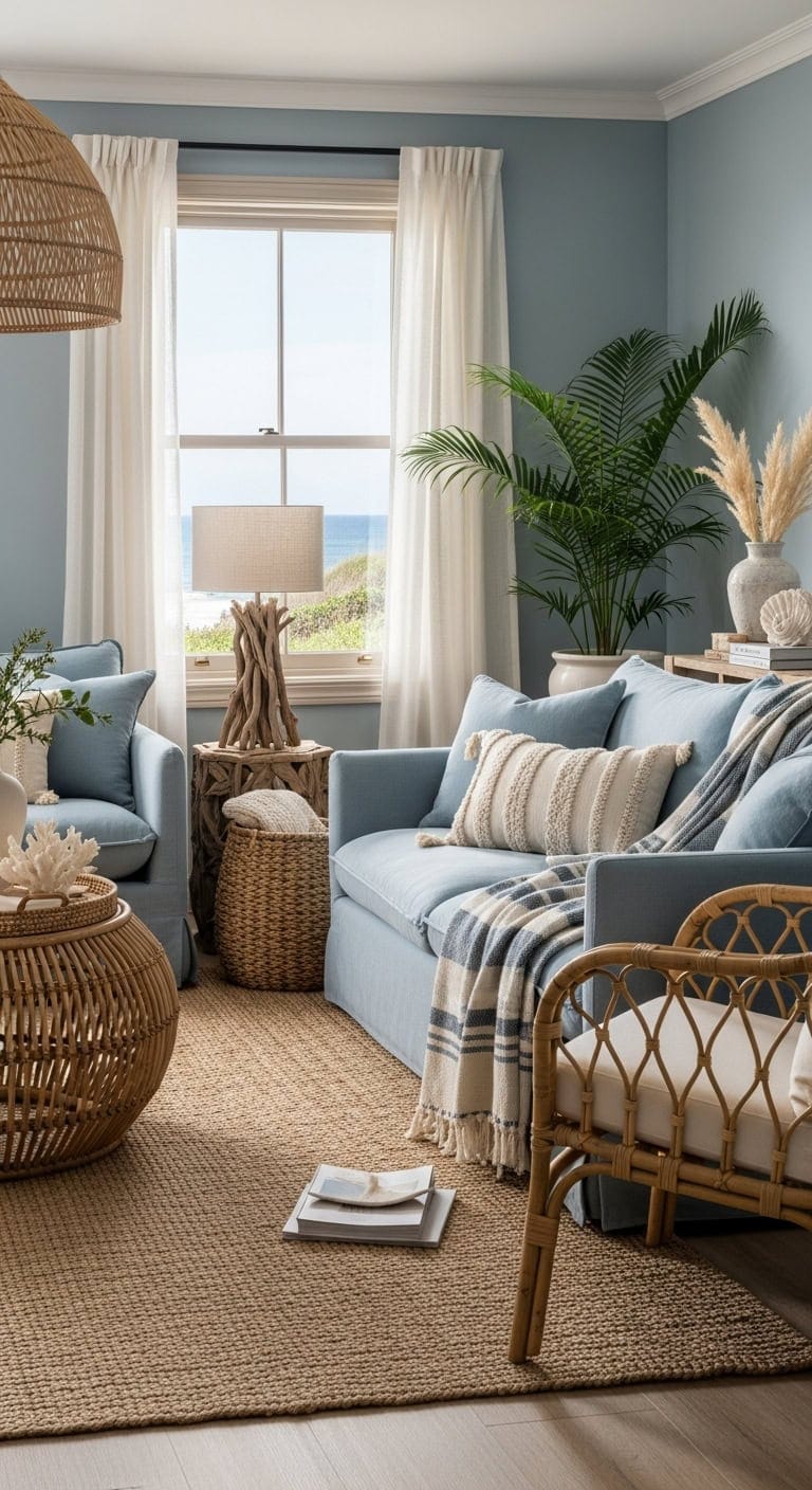 relaxed coastal retreat with natural textures