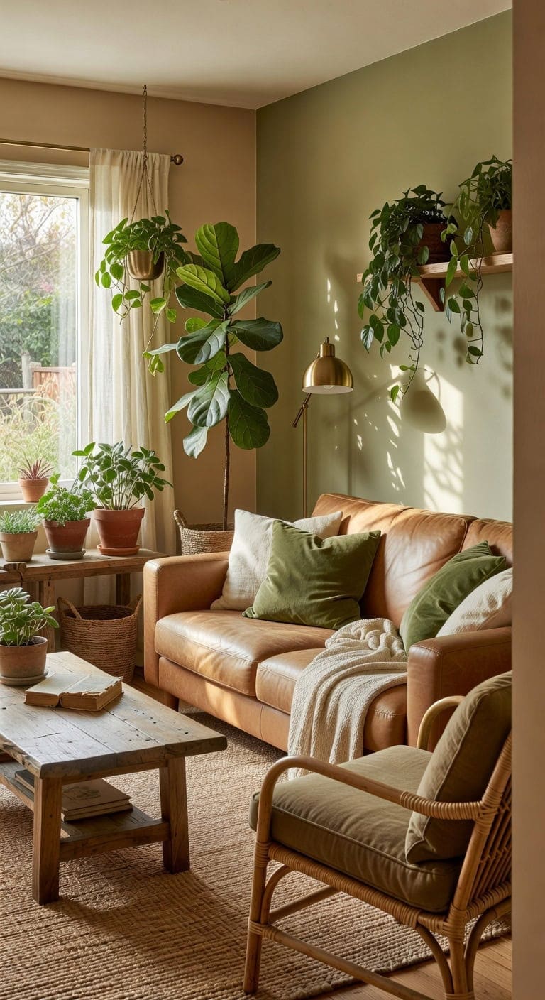 relaxed nature inspired living room atmosphere