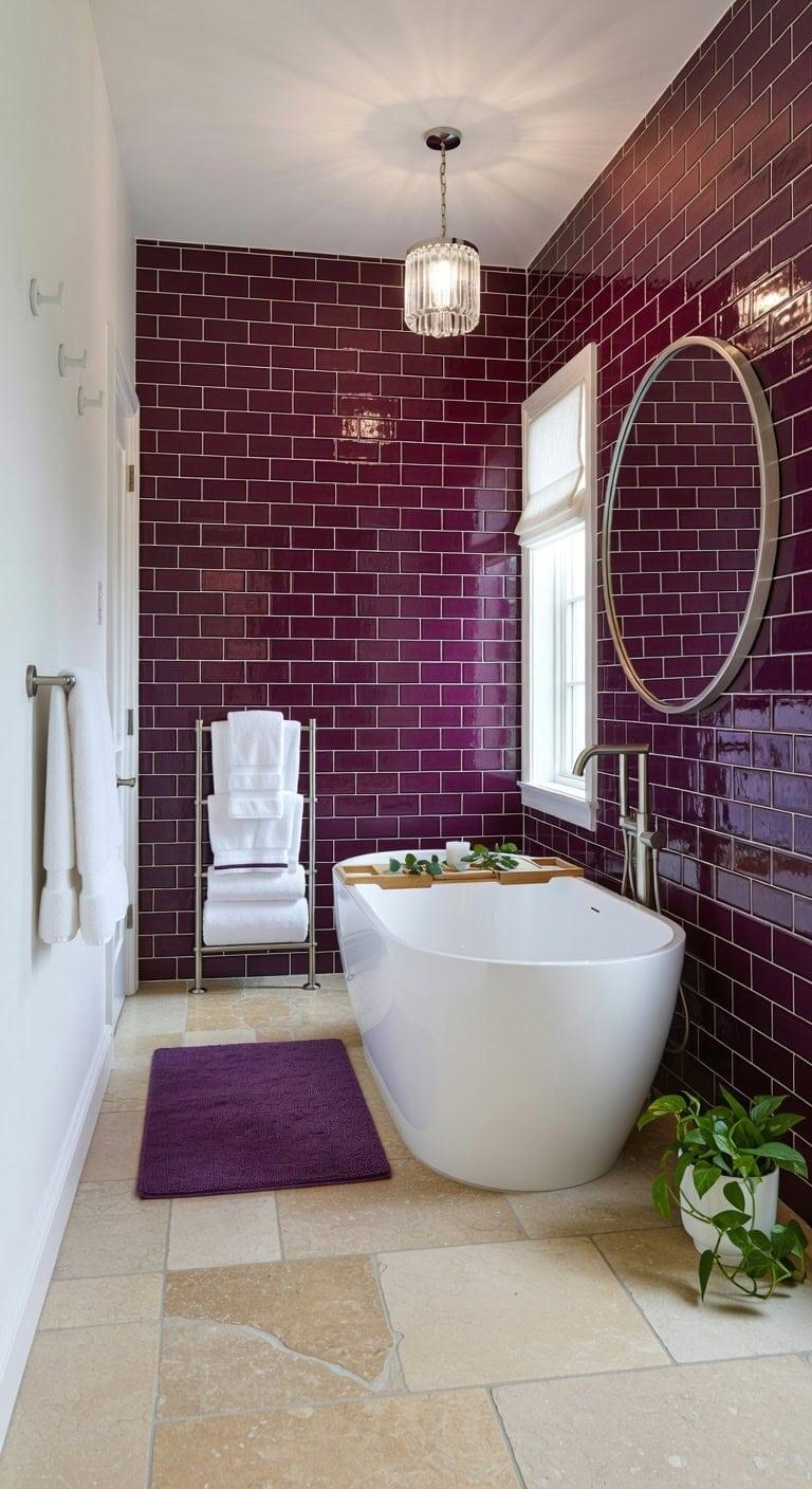 relaxing boysenberry tile spa retreat