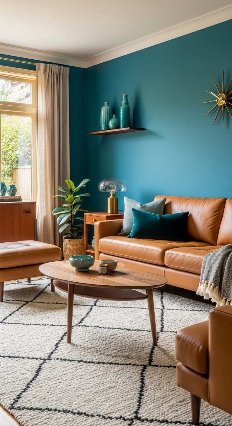 retro meets refreshingly current living room