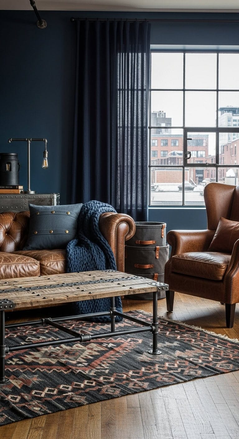 rugged industrial yet cozy ambiance