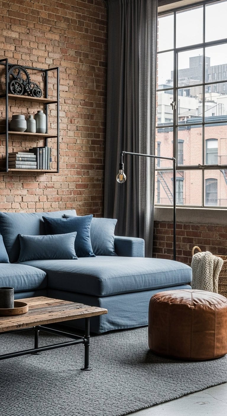 rustic industrial chic living room