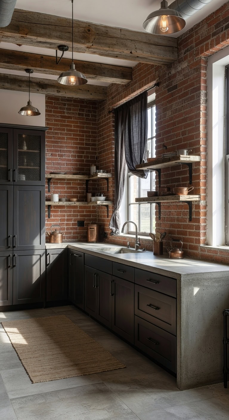 rustic industrial loft kitchen