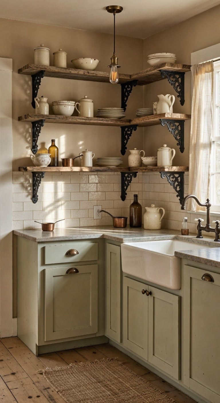 rustic vintage charm decorative shelving