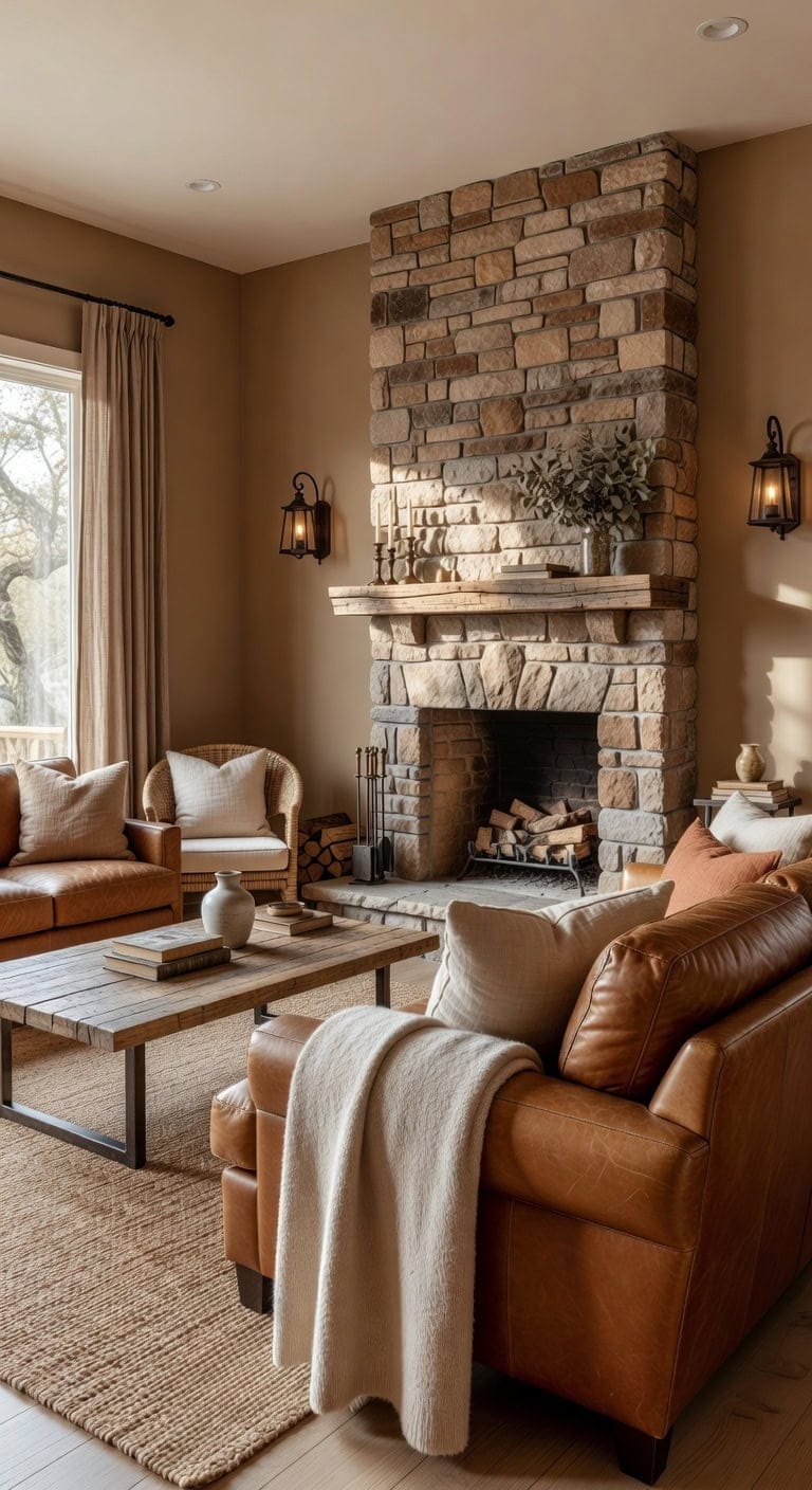 rustic warm cozy living room