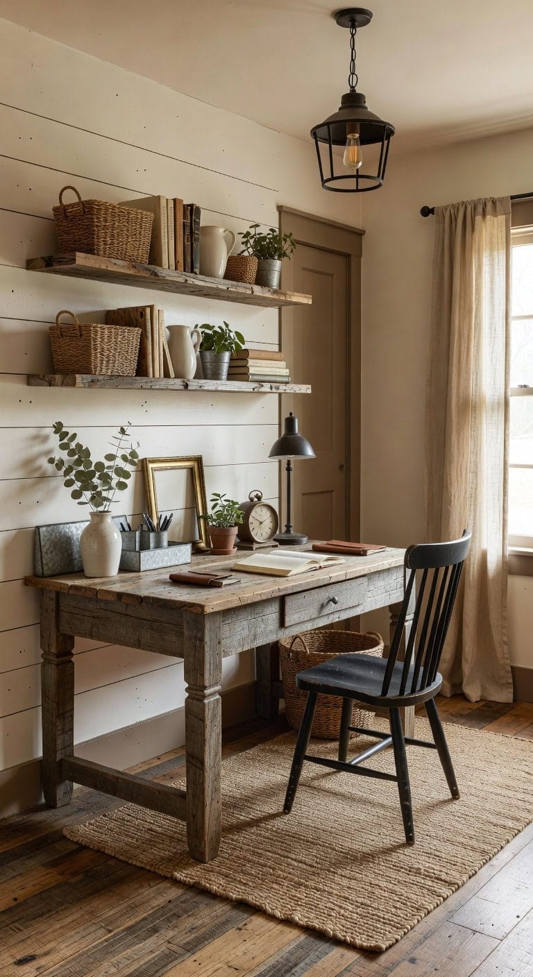 rustic warmth productivity promoting workspace